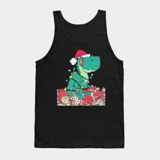 rex-mas dinosaur christmas, tree-christmas Tank Top